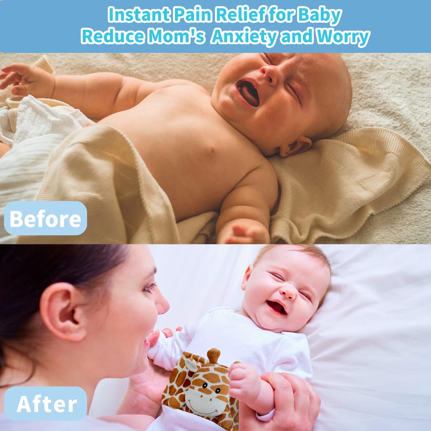 Baby Colic, Gas and Upset Stomach Relief, Baby Heated Tummy Wrap, Infant Swaddling Belly Belt with Soothing Warmth (Lion) - Image 3
